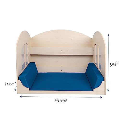 Children's Factory Value Line Kids Bookshelf Reading Nook Wooden-Blue