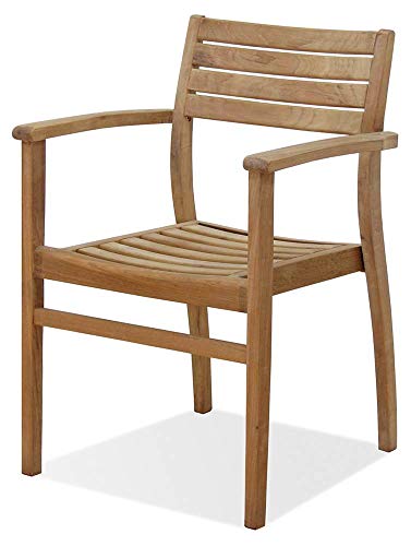 Amazonia Teak Coventry 2-Piece Stacking Chairs Light Brown