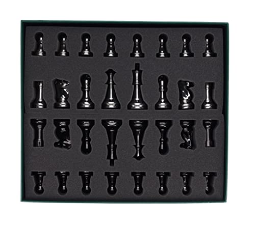 Bobby Fischer Ultimate Metal Staunton Chess Set Black