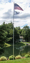 Telepole Manufacturing Inc 20' Superior 2 Telescoping Flag Pole with Hardware & Accessories Silver