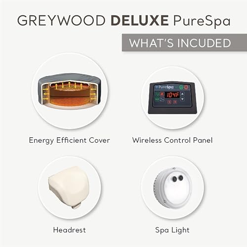 Intex PureSpa Plus 6 Person Inflatable Outdoor Hot Tub Spa Greywood