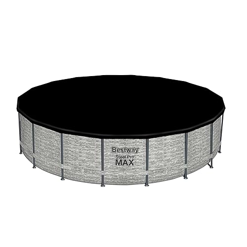 Bestway Steel Pro MAX 18ft x 48in Round Metal Frame Above Ground Swimming Pool Set Gray