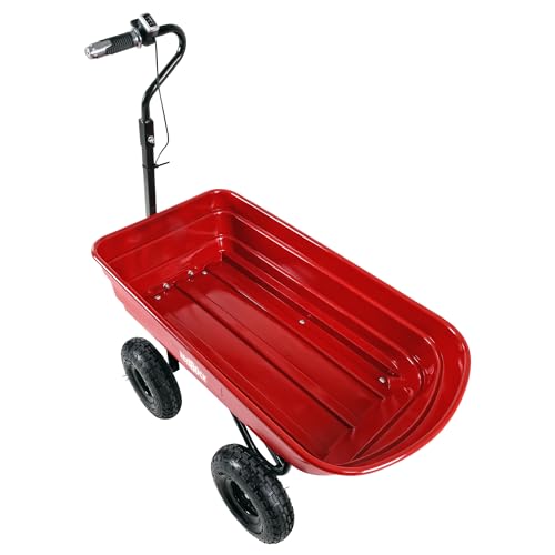 Kaimei Electric Wheelbarrow Utility Cart 264 lbs Capacity Black+Red
