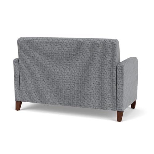 Lesro Siena Lounge Loveseat with Walnut Wood Legs Adler Graphite Gray