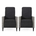 Christopher Knight Home Murdock Outdoor Recliner with Cushion Wicker Mixed Black/Dark Gray Set of 2