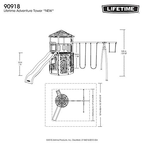 Lifetime Adventure Tower Playset Swing Set Blue