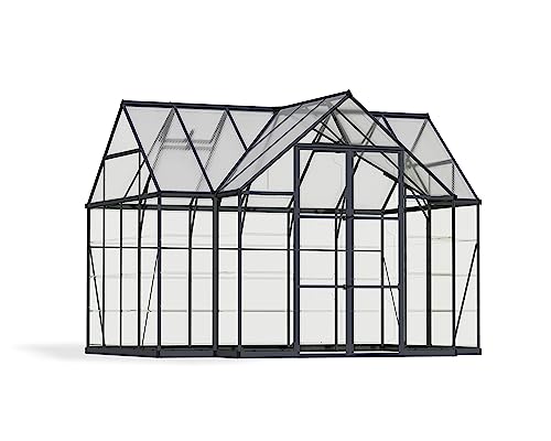 Palram Canopia 12x10 Garden Solarium Greenhouse Charcoal Gray