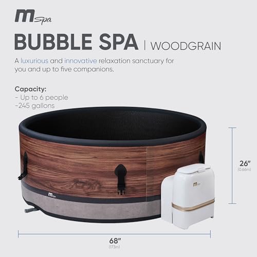 M Spa Duet 6-Person Outdoor Hot Tub with 138 Bubble Jets & Wi-Fi App, Woodgrain