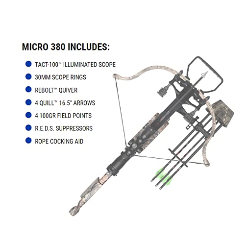Excalibur Micro 380 Compact Hunting Crossbow Mossy Oak Break-Up Country w/Tact-100 Illum Scope