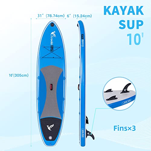 Freein Inflatable Stand Up Paddle Board Kayak SUP 10'/10'6”x31 x6 LightBlue