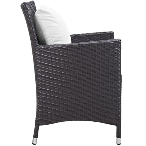 Pemberly Row Patio Dining Chair Set of 4 Espresso and White