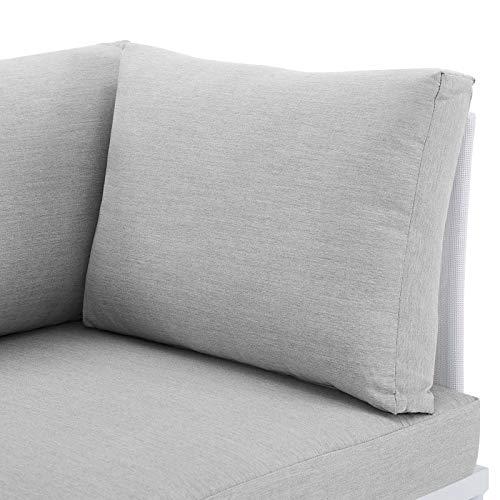 Modway Harmony Outdoor Patio Aluminum Loveseat White Gray