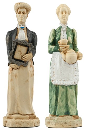 Studio Anne Carlton Sherlock Holmes Chess Set Handmade Hand Painted 5 Inches Burgundy Cream
