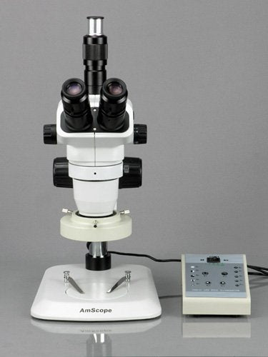 AmScope Digital Trinocular Stereo Zoom Microscope with 5MP Camera Chrome