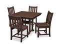 Polywood Traditional Garden 5-Piece Farmhouse Dining Set Mahogany