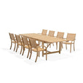 Amazonia Berlin 9-Piece Outdoor Furniture Set Teak Finish Light Brown