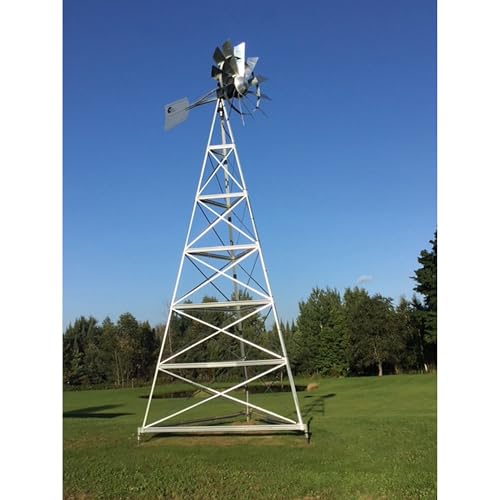 Outdoor Water Solutions 24-Feet Galvanized 3-Legged Aeration System Windmill Silver Galvanized