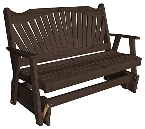 Furniture Barn USA Cedar 5' Fanback Glider Walnut Stain