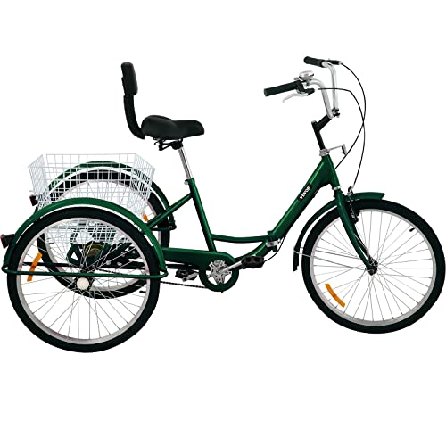 Bkisy Adult Tricycle 24'' 1-Speed Green