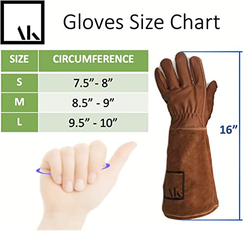 ArtAK Bulk 88 Pairs Rose Pruning Gloves Brown