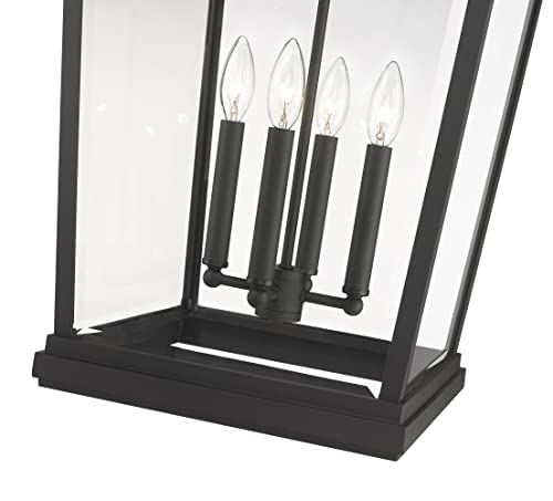 Z-Lite 4 Light Outdoor Chain Mount Ceiling Fixture Black