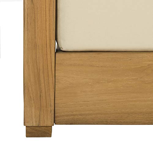 Safavieh Couture Montford Wood Loveseat Natural Teak/Beige