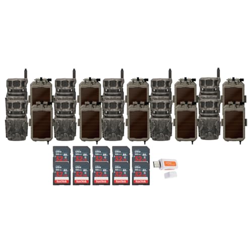 Stealth Cam Revolver 36MP 360-Degree Cellular Trail Camera Bundle with Solar Panel, Memory Cards & Card Reader