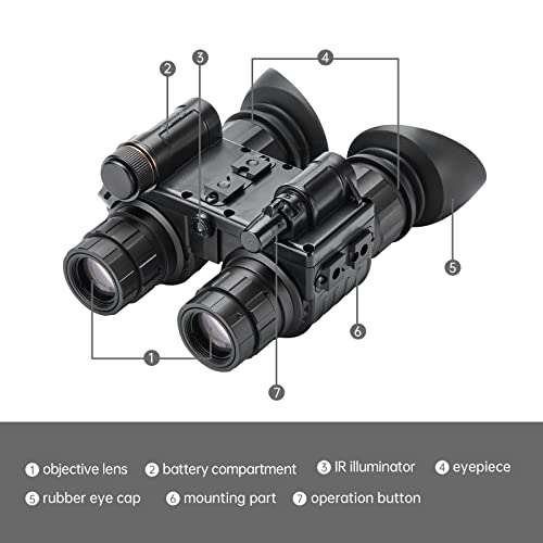 Teslord Night Vision Goggles PS15 Gen 2+ Infrared Binoculars Black