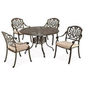 Homestyles 5 Piece Outdoor Dining Set 48" Table Taupe