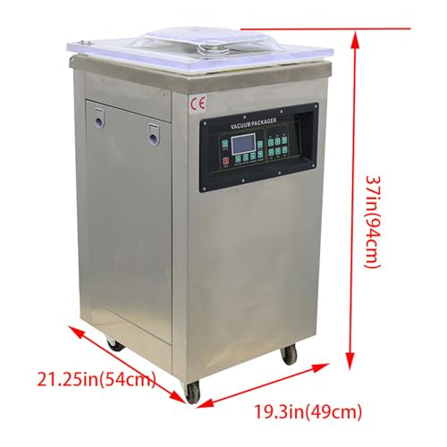 HayWHNKN Single Chamber Vacuum Sealer Stainless Steel 15.7" Wet and Dry Silver