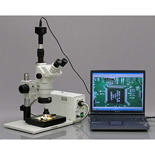AmScope ZM-1TZ Trinocular Stereo Zoom Microscope White
