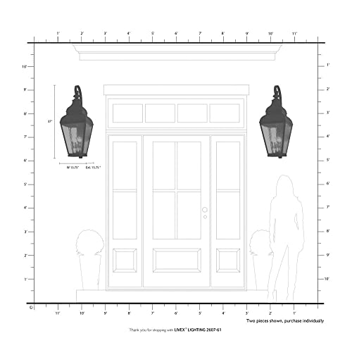 Livex Exeter 4-Light Outdoor Wall Lantern Bronze
