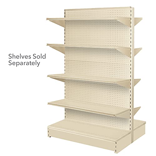 Generic Double Sided Gondola Unit with Pegboard Beige 48x36x60 Inches
