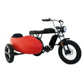 RZZLGY Electric Motorcycle with Sidecar, Snow Tires, 60km Range, Red