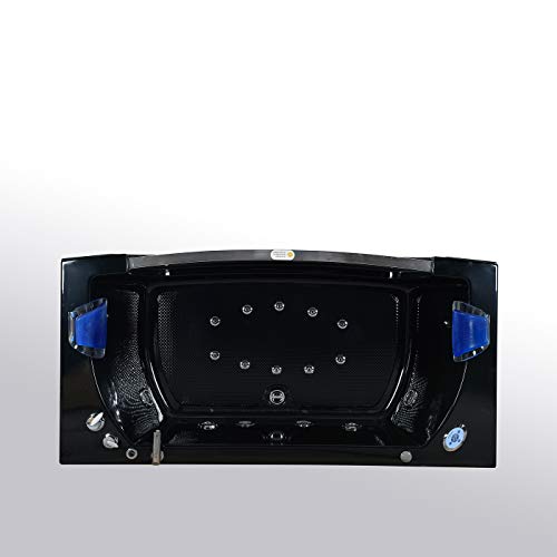 SIMBASHOPPING USA Whirlpool Black Bathtub Hydrotherapy Hot Tub JAMAICA Double Pump + Heater