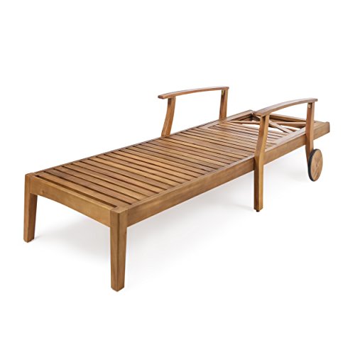 Christopher Knight Home Perla Outdoor Acacia Wood Adjustable Chaise Lounge Set of 4 Teak