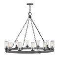 Bailey Street Home Industrial Farmhouse Twelve Light Chandelier Black