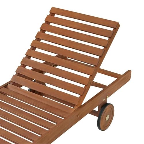 Alaterre Furniture Caspian 2-Pack Adjustable Eucalyptus Wood Outdoor Lounge Chairs Natural