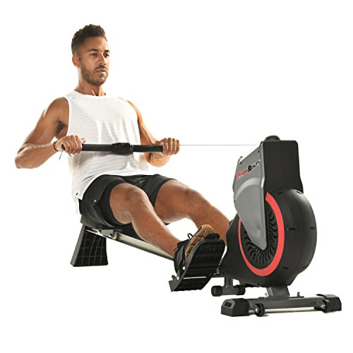 Fitness Reality Air & Magnetic Rowing Machine with On Demand Coaching Black