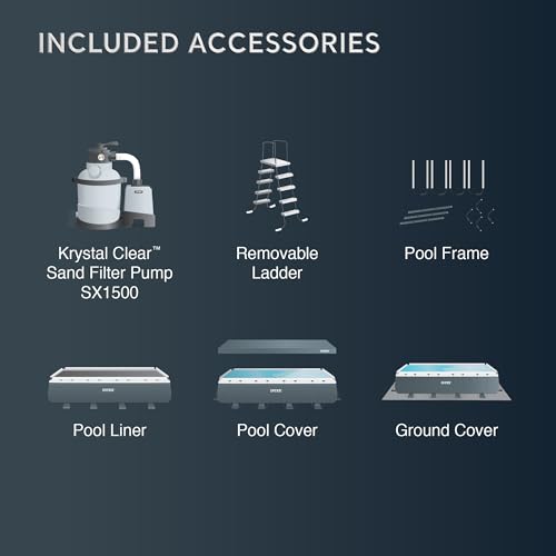 Intex Ultra XTR Rectangular Pool Set with Pump & Vacuum Gray