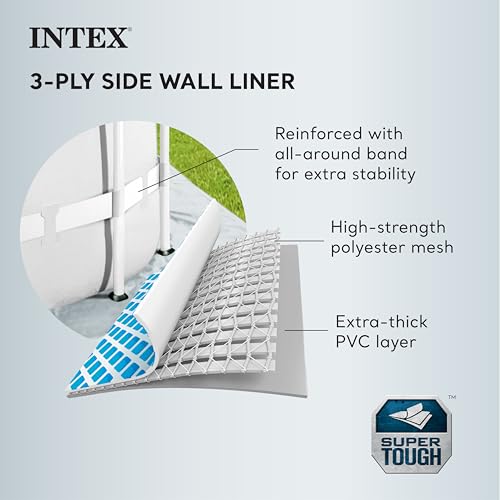 Intex Prism Frame Above Ground Pool Set with Accessories Blue