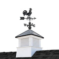 Good Directions 26" Square Manchester Vinyl Cupola with Black Aluminum Roof and Rooster Weathervane Vinyl/Black