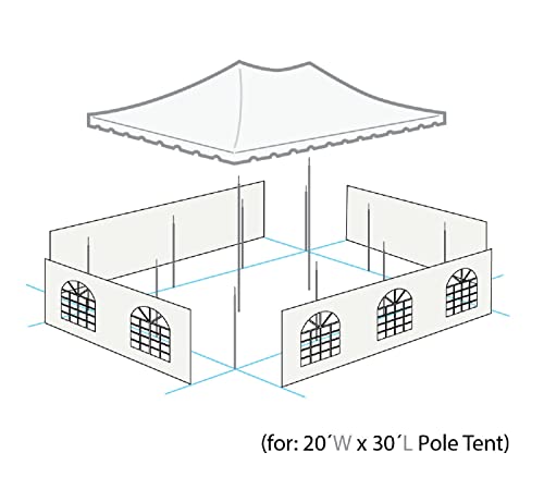 Party Tents Direct 20' x 30' Weekender Canopy Tent with Sidewalls Heavy Duty White