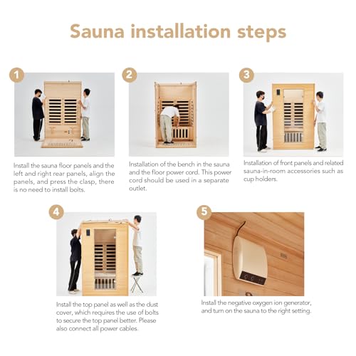 GarveeLife 2024 Upgrade 2 Person Infrared Sauna Wood