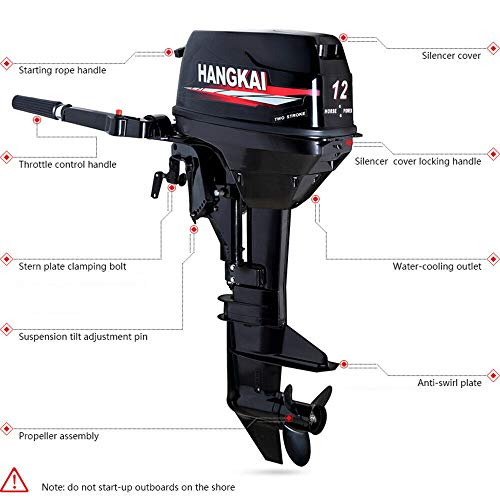 Eapmic 2 Stroke 12HP 169CC Outboard Motor Water Cooling System