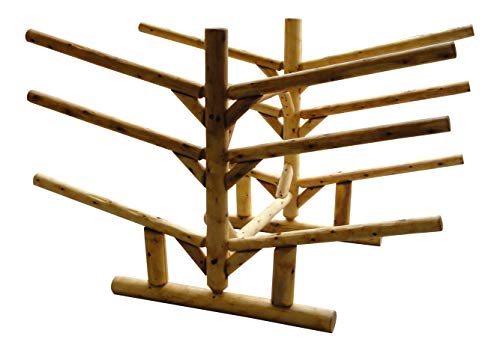 Log Kayak Rack 2 Canoe + 2 Kayak + 2 SUPS Rack Natural