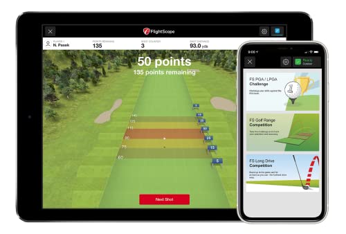 Certified Brands FlightScope Mevo Portable Golf Launch Monitor and Rangefinder White with Red Trim