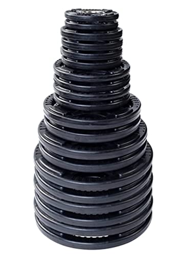 French Fitness Rubber Grip Olympic Weight Plate Set 450 lbs (New)