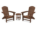 TREX Outdoor Furniture Yacht Club 3-Piece Adirondack Chair Set with Side Table Brown
