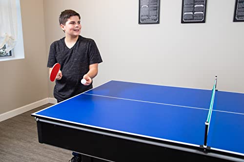 Hathaway Maverick 7-foot Pool and Table Tennis Multi Game Black with Red Felt